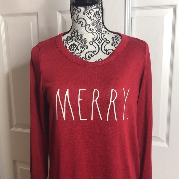 Rae Dunn Red Long Merry Dress M - Picture 2 of 5